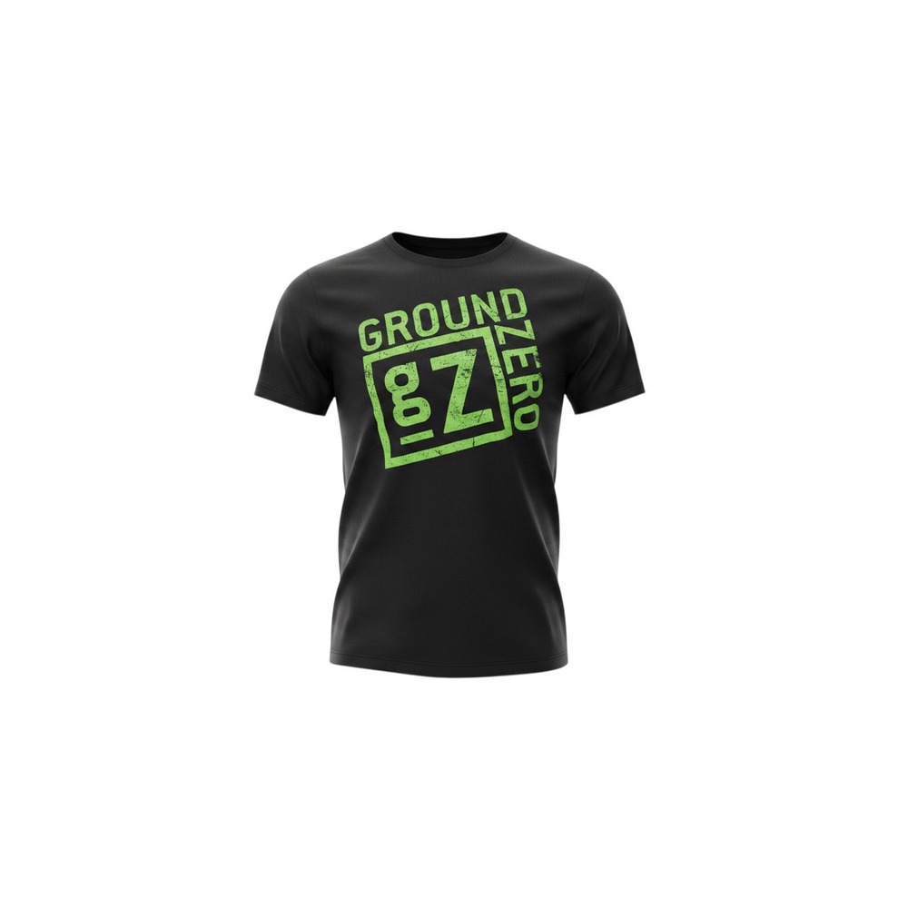 District T-Shirt Mens Small Black  Ground Zero GZ Graphic Short Sleeve Tee